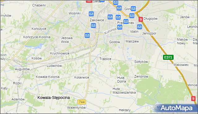 mapa Trablice, Trablice na mapie Targeo