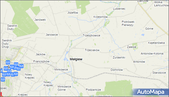 mapa Trzeciaków, Trzeciaków na mapie Targeo