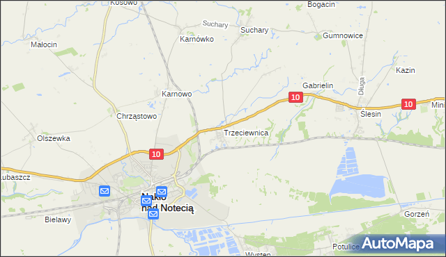 mapa Trzeciewnica, Trzeciewnica na mapie Targeo