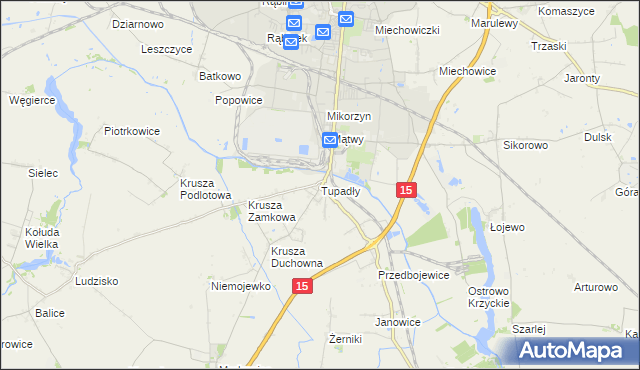 mapa Tupadły gmina Inowrocław, Tupadły gmina Inowrocław na mapie Targeo