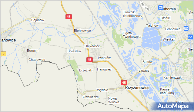 mapa Tworków, Tworków na mapie Targeo