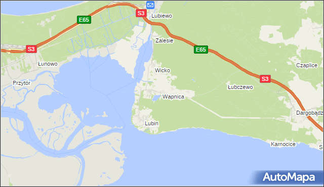 mapa Wapnica gmina Międzyzdroje, Wapnica gmina Międzyzdroje na mapie Targeo