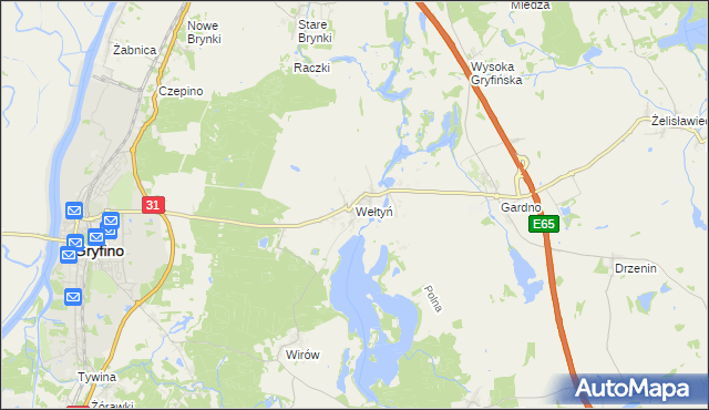 mapa Wełtyń, Wełtyń na mapie Targeo