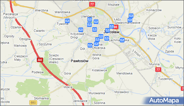 mapa Widna Góra, Widna Góra na mapie Targeo