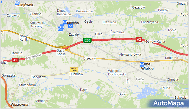 mapa Wielgolas Brzeziński, Wielgolas Brzeziński na mapie Targeo