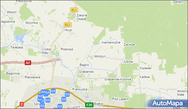 mapa Wilczyn gmina Biała Podlaska, Wilczyn gmina Biała Podlaska na mapie Targeo