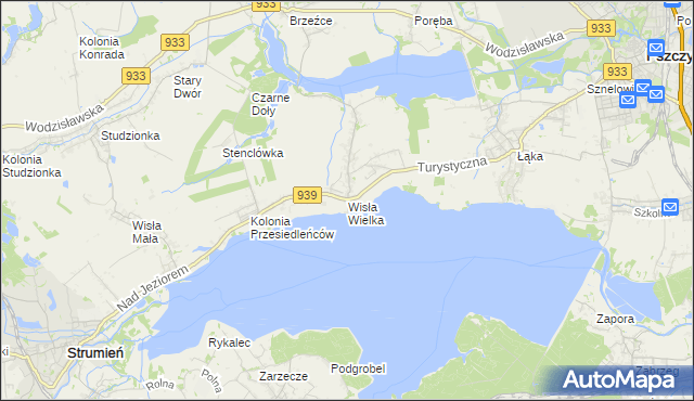 mapa Wisła Wielka, Wisła Wielka na mapie Targeo