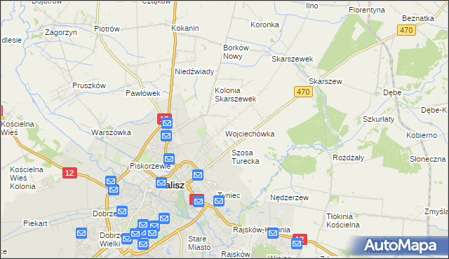 mapa Wojciechówka gmina Żelazków, Wojciechówka gmina Żelazków na mapie Targeo