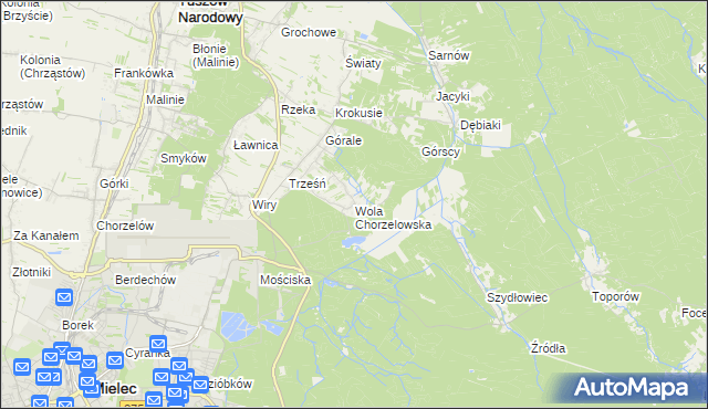 mapa Wola Chorzelowska, Wola Chorzelowska na mapie Targeo