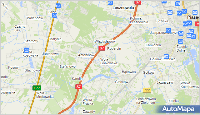 mapa Wola Gołkowska, Wola Gołkowska na mapie Targeo
