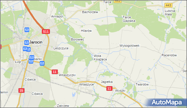 mapa Wola Książęca, Wola Książęca na mapie Targeo