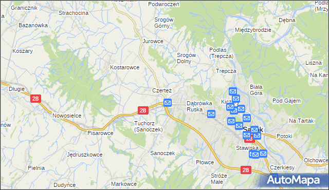 mapa Zabłotce gmina Sanok, Zabłotce gmina Sanok na mapie Targeo