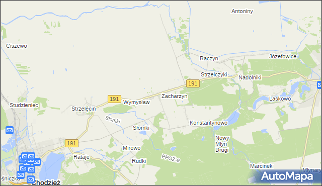 mapa Zacharzyn, Zacharzyn na mapie Targeo