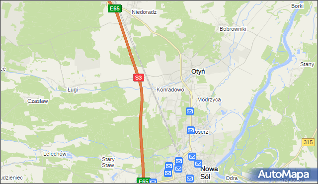 mapa Zakęcie, Zakęcie na mapie Targeo