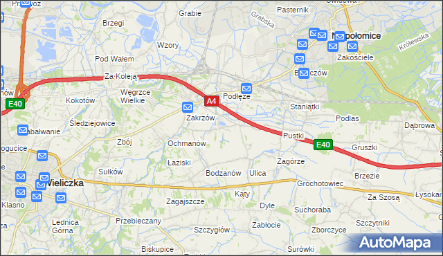 mapa Zakrzowiec, Zakrzowiec na mapie Targeo