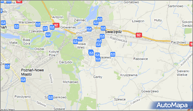mapa Zalasewo, Zalasewo na mapie Targeo