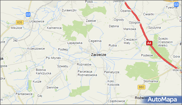 mapa Zarzecze powiat przeworski, Zarzecze powiat przeworski na mapie Targeo