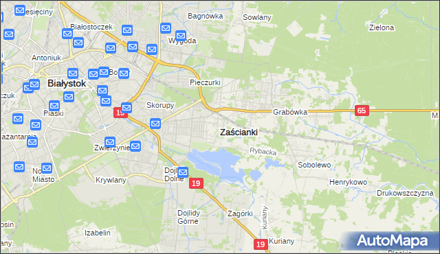 mapa Zaścianki gmina Supraśl, Zaścianki gmina Supraśl na mapie Targeo