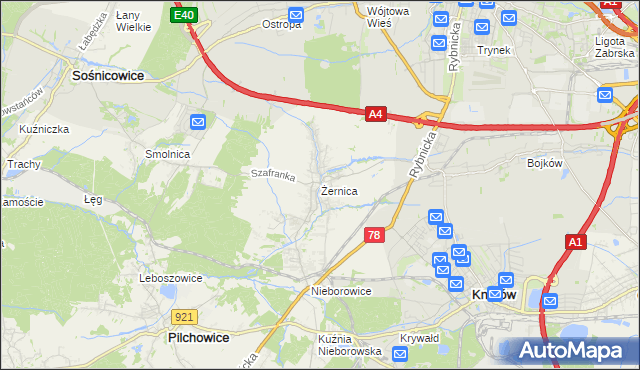 mapa Żernica, Żernica na mapie Targeo