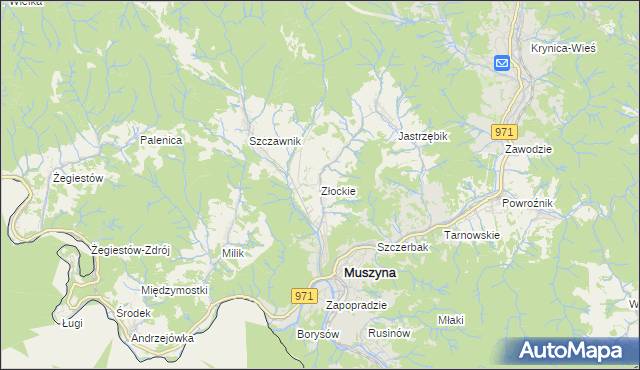 mapa Złockie, Złockie na mapie Targeo