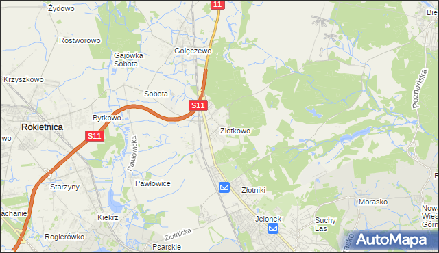 mapa Złotkowo, Złotkowo na mapie Targeo