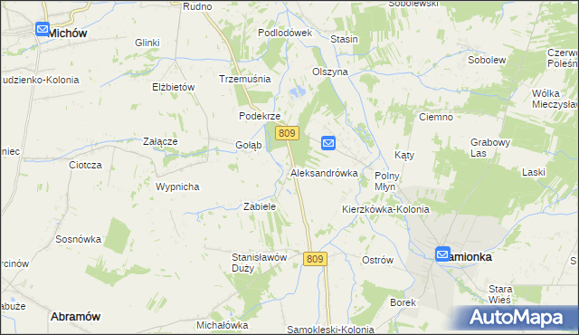 mapa Aleksandrówka gmina Michów, Aleksandrówka gmina Michów na mapie Targeo