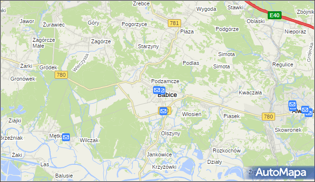 mapa Babice powiat chrzanowski, Babice powiat chrzanowski na mapie Targeo