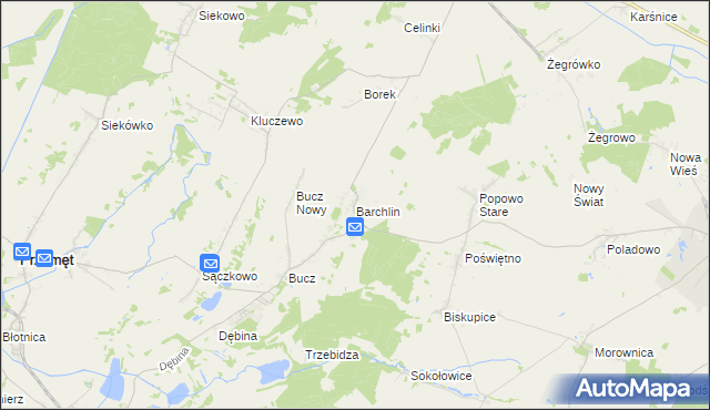 mapa Barchlin, Barchlin na mapie Targeo