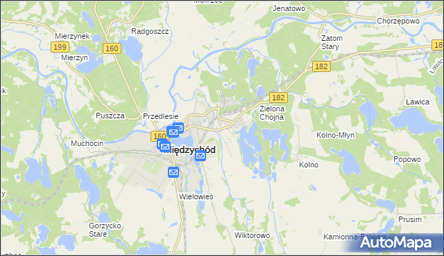 mapa Bielsko gmina Międzychód, Bielsko gmina Międzychód na mapie Targeo