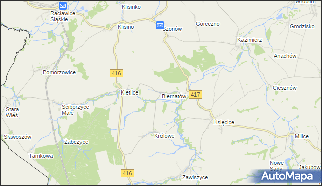 mapa Biernatów gmina Głubczyce, Biernatów gmina Głubczyce na mapie Targeo