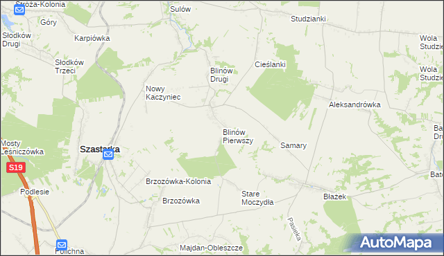 mapa Blinów Pierwszy, Blinów Pierwszy na mapie Targeo