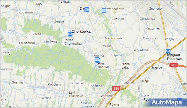 mapa Bóbrka gmina Chorkówka, Bóbrka gmina Chorkówka na mapie Targeo
