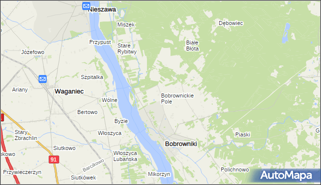 mapa Bobrownickie Pole, Bobrownickie Pole na mapie Targeo