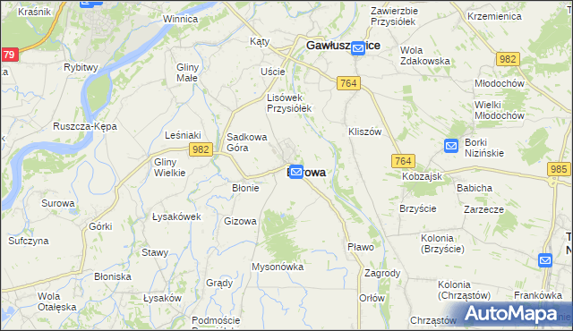 mapa Borowa powiat mielecki, Borowa powiat mielecki na mapie Targeo