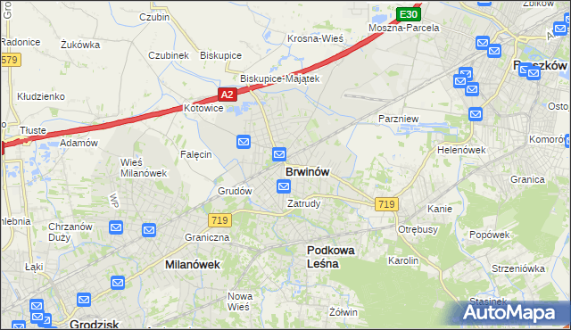 mapa Brwinów, Brwinów na mapie Targeo