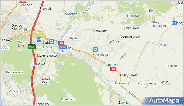 mapa Brzozówka gmina Obrowo, Brzozówka gmina Obrowo na mapie Targeo