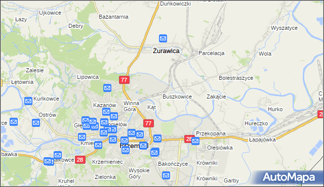 mapa Buszkowice gmina Żurawica, Buszkowice gmina Żurawica na mapie Targeo