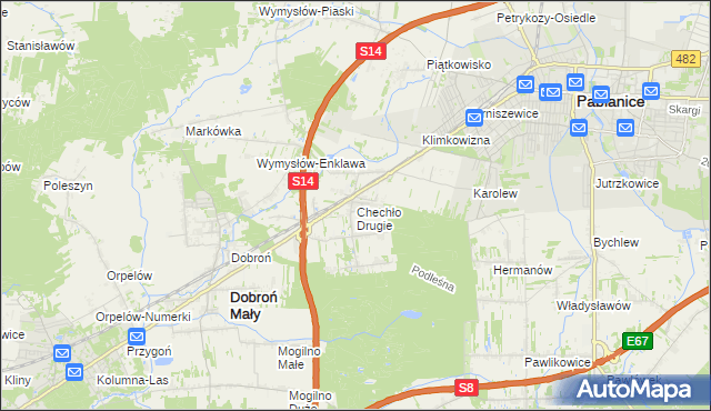 mapa Chechło Drugie, Chechło Drugie na mapie Targeo