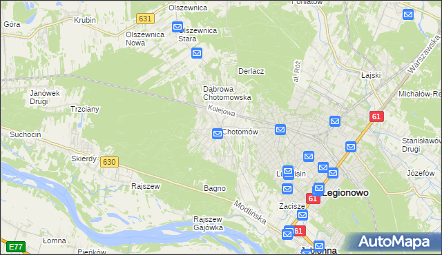 mapa Chotomów, Chotomów na mapie Targeo