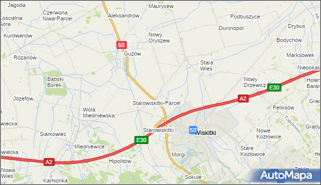 mapa Cyganka gmina Wiskitki, Cyganka gmina Wiskitki na mapie Targeo