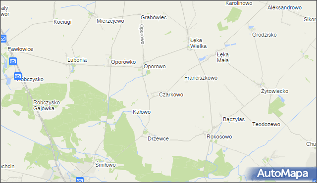 mapa Czarkowo gmina Poniec, Czarkowo gmina Poniec na mapie Targeo