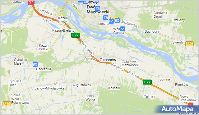 mapa Czosnów, Czosnów na mapie Targeo