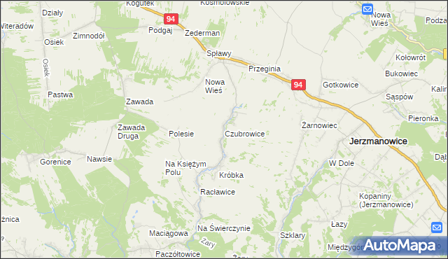 mapa Czubrowice, Czubrowice na mapie Targeo