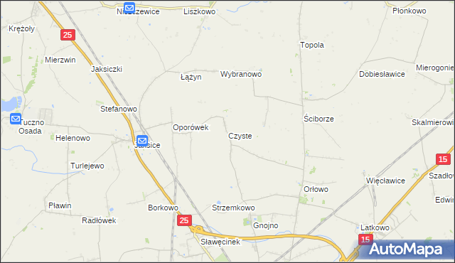 mapa Czyste gmina Inowrocław, Czyste gmina Inowrocław na mapie Targeo