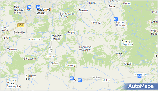 mapa Dąbrówka Wisłocka, Dąbrówka Wisłocka na mapie Targeo