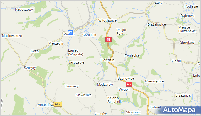 mapa Dolędzin, Dolędzin na mapie Targeo