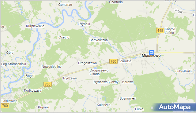 mapa Gałkówka gmina Miastkowo, Gałkówka gmina Miastkowo na mapie Targeo