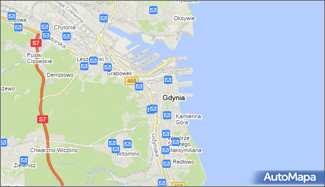 mapa Gdyni, Gdynia na mapie Targeo