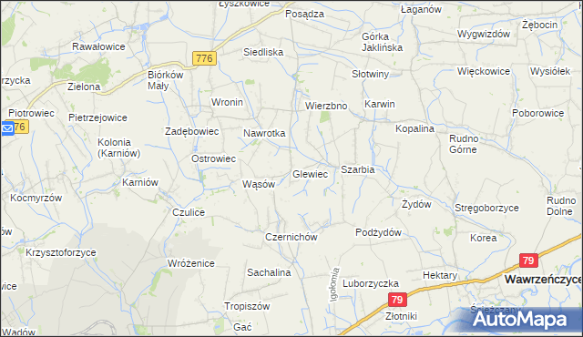 mapa Glewiec, Glewiec na mapie Targeo