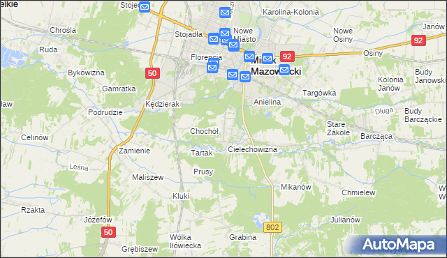 mapa Gliniak, Gliniak na mapie Targeo